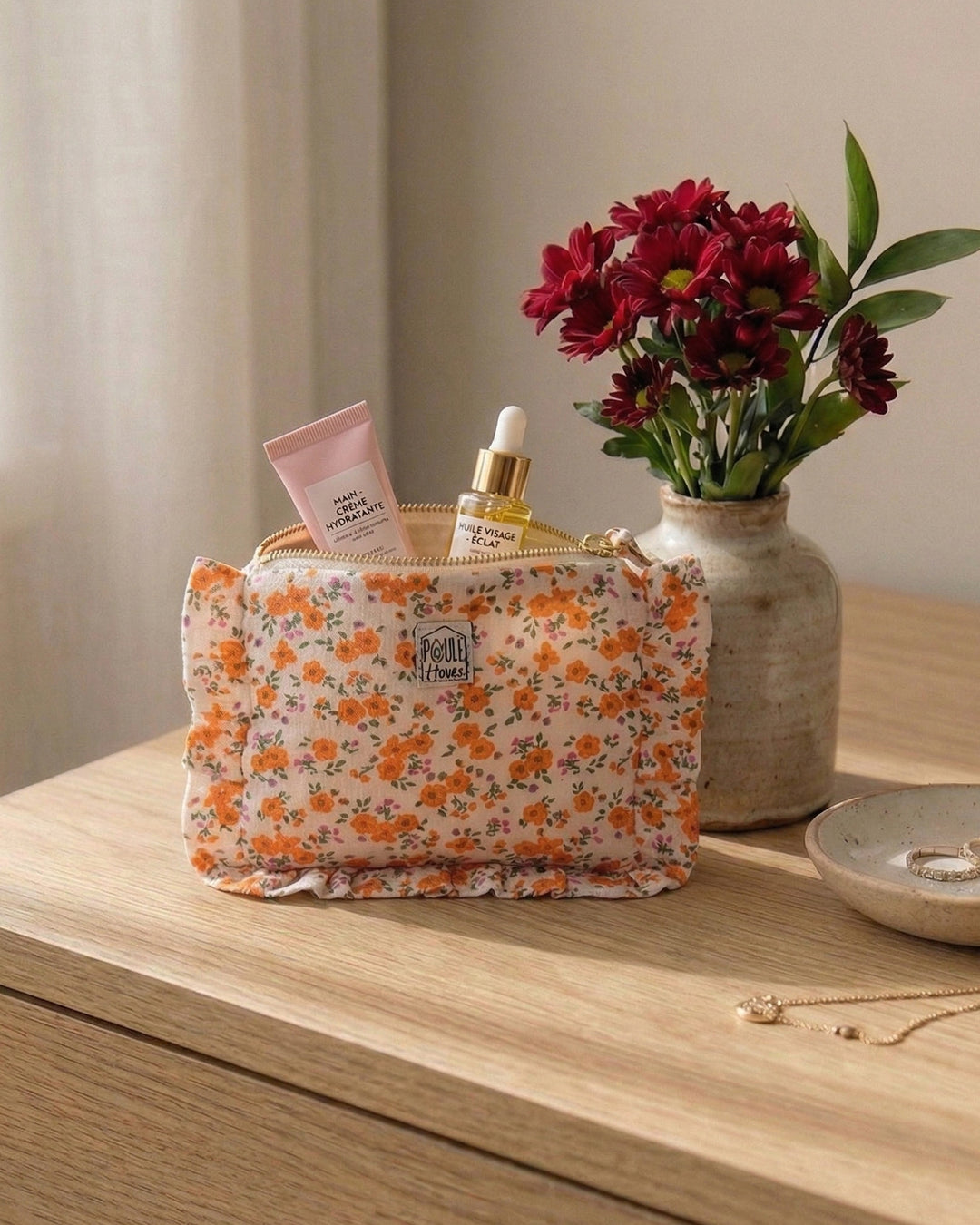 Lifestyle mini pochette froufrou Baby Lola gaze liberty - Poule House