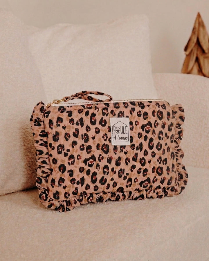 Lifestyle pochette froufrou Lola léopard - Poule House