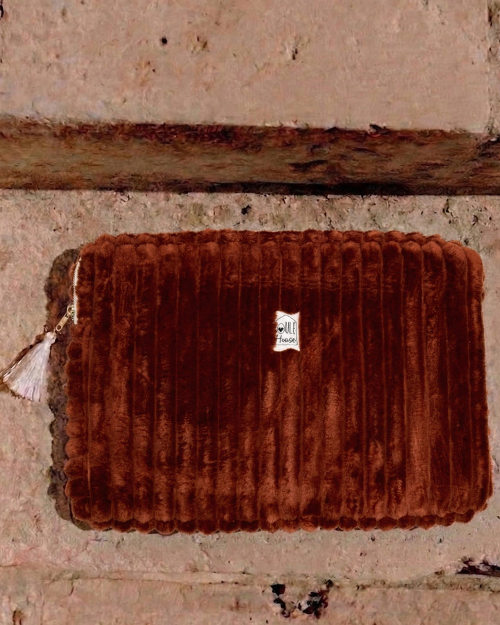 Lifestyle pochette tablette minky toffee Taille M - Poule House