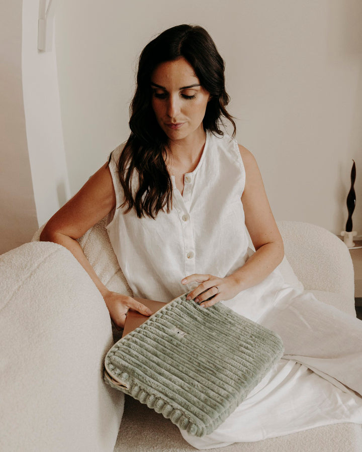 Lifestyle pochette ordinateur minky sauge Taille L - Poule House