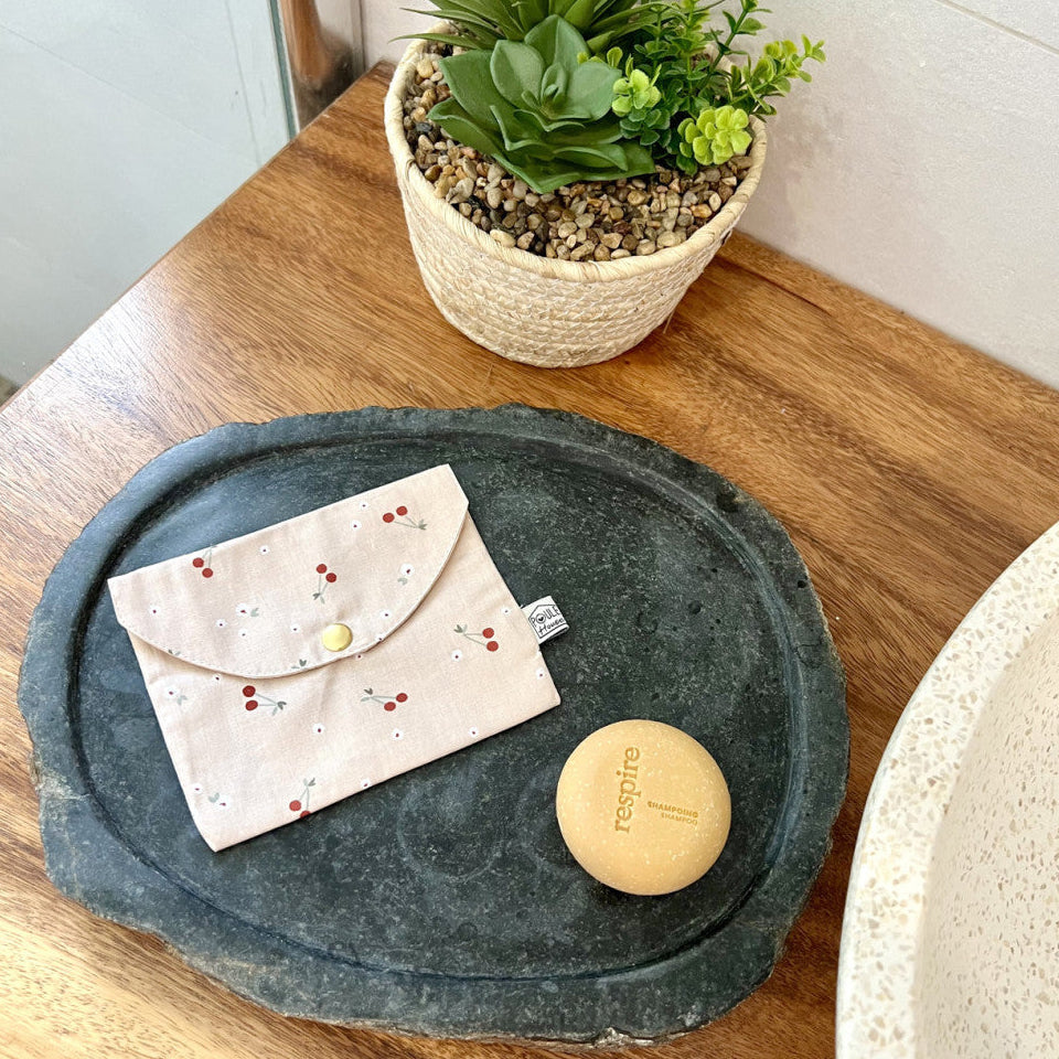 Pochette à savon imperméable - cerises