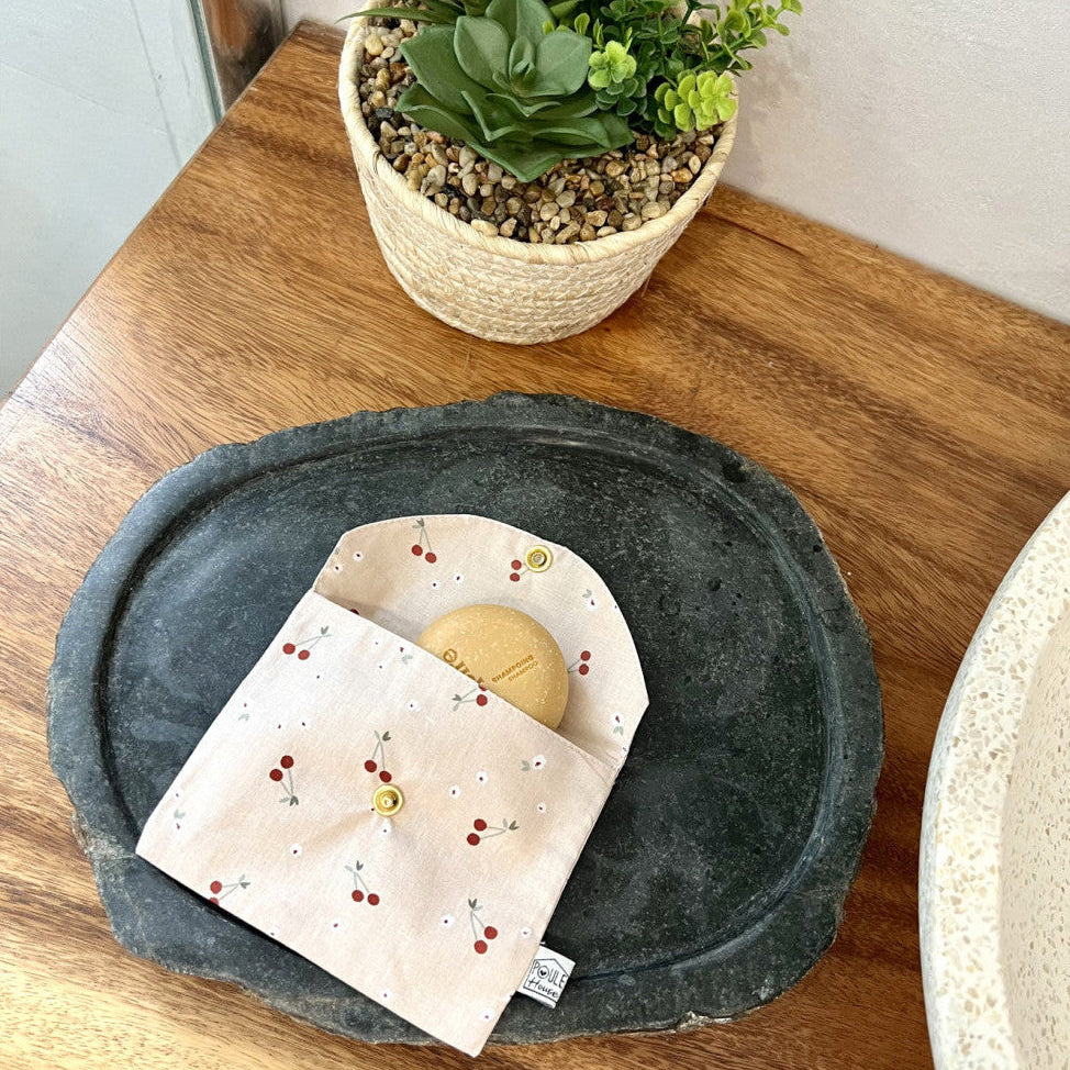 Pochette à savon imperméable - cerises