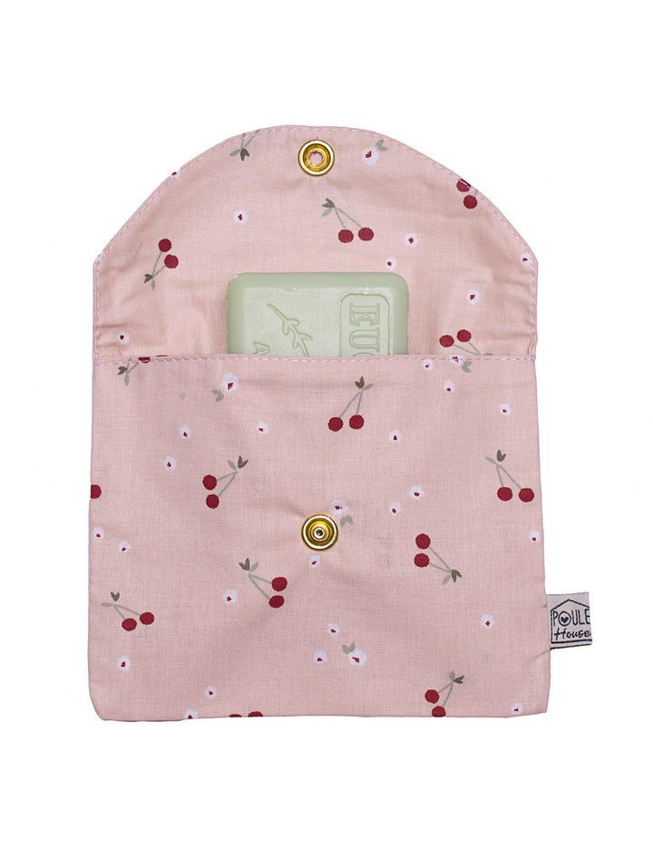Pochette à savon imperméable - cerises
