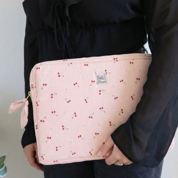 Pochette ordinateur cerises - Taille L