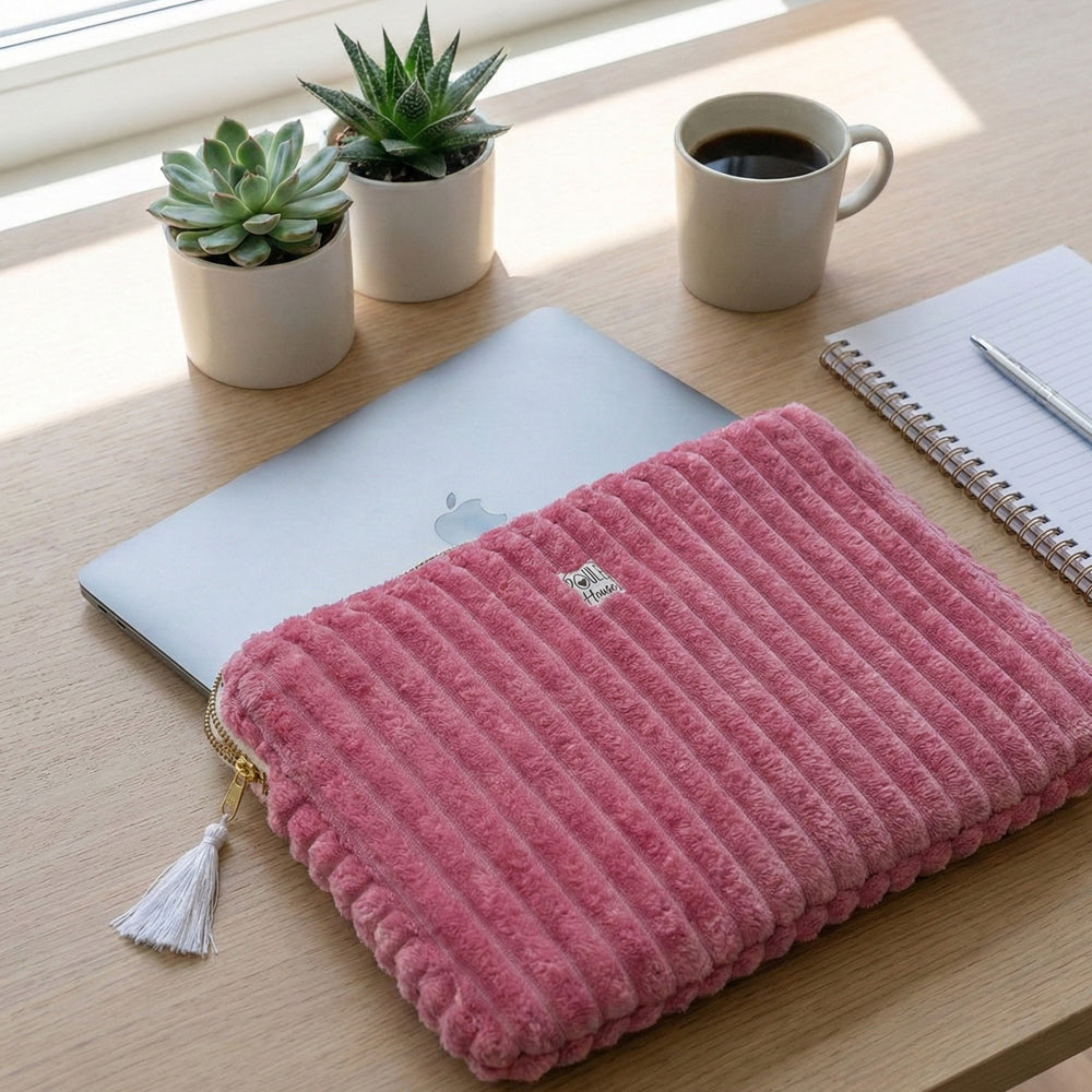 Pochette ordinateur minky pastèque - Taille L