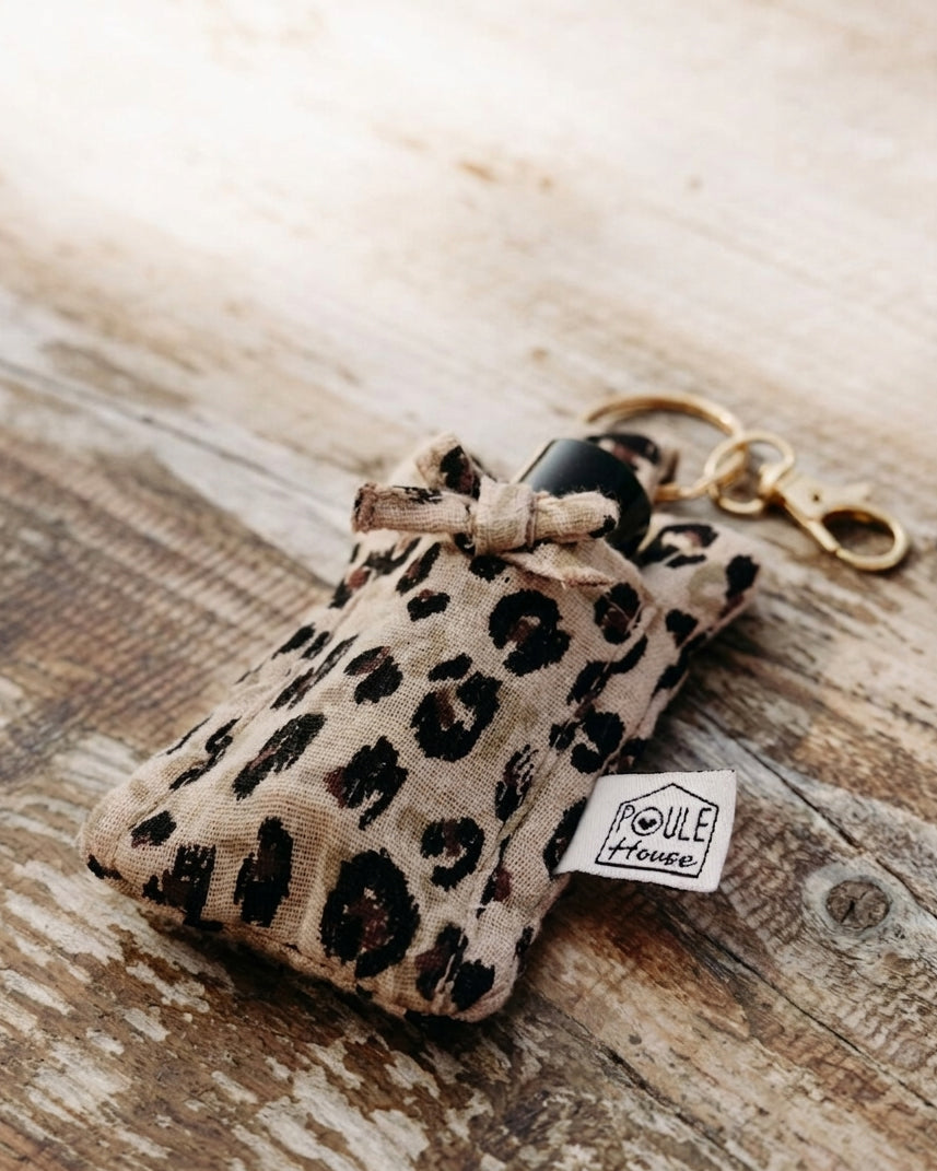 Lifestyle porte-clés 2 en 1 pour baume à lèvres léopard - Poule House