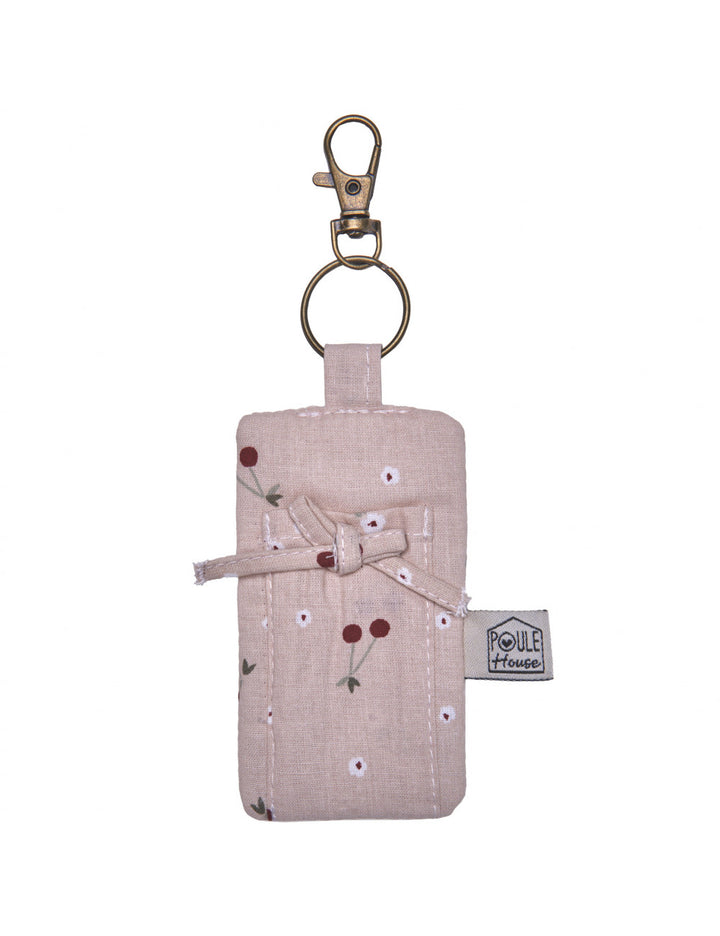Porte-clés 2 en 1 baume à lèvres imprimé cerises – Poule House