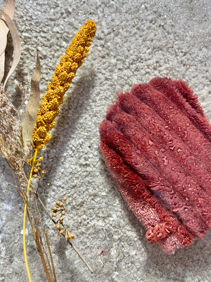 Gant démaquillant magique double face - terracotta