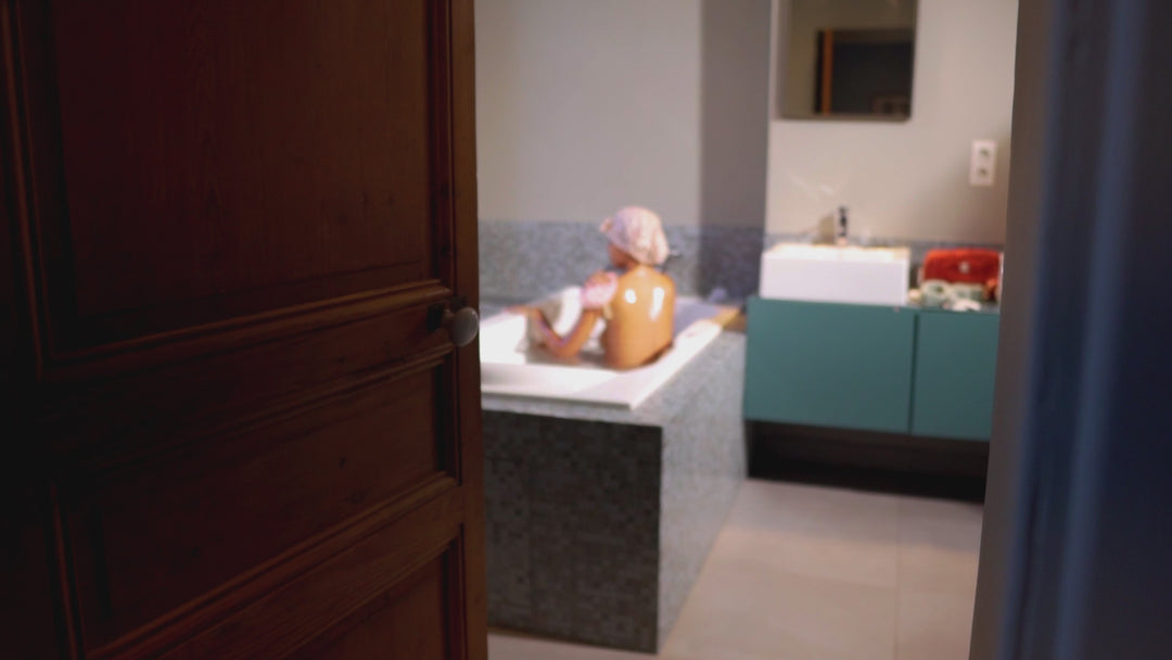 Charlotte de douche imprimé cerises