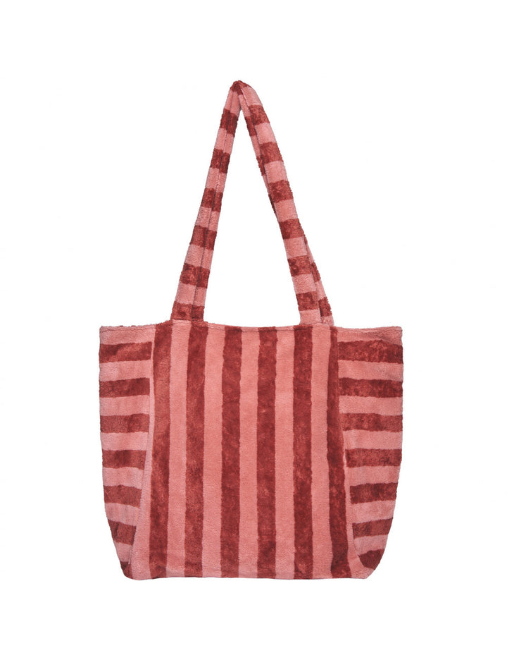 Sac fourre-tout éponge bambou rayée marsala / paprika