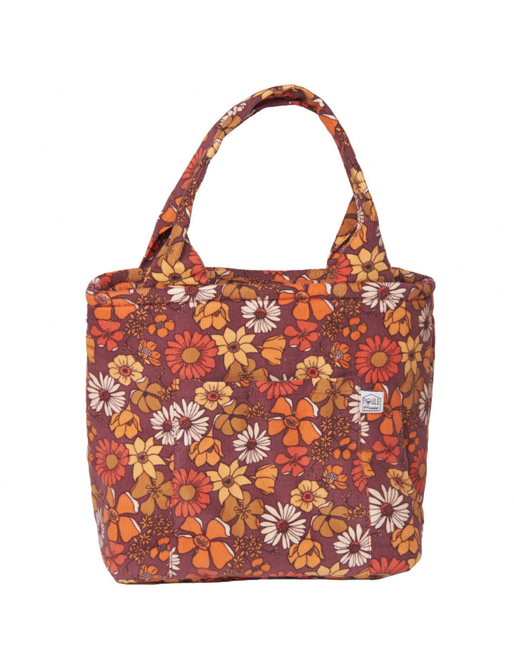 Lunch bag isotherme - velours fleurs vintage
