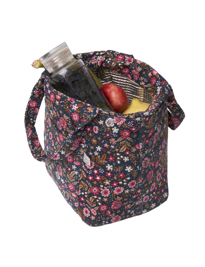 Lunch bag isotherme - velours petites fleurs