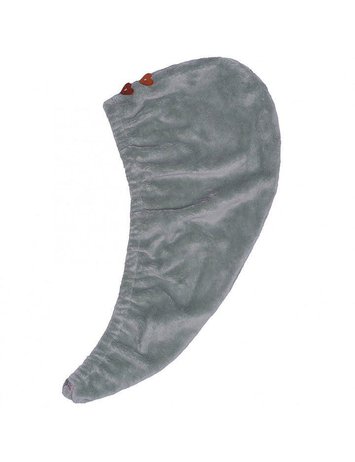 Serviette turban cheveux en éponge bambou - sauge