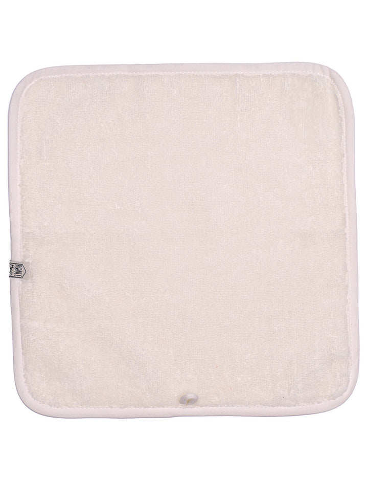 Set 3 serviettes visage éponge bambou - lait