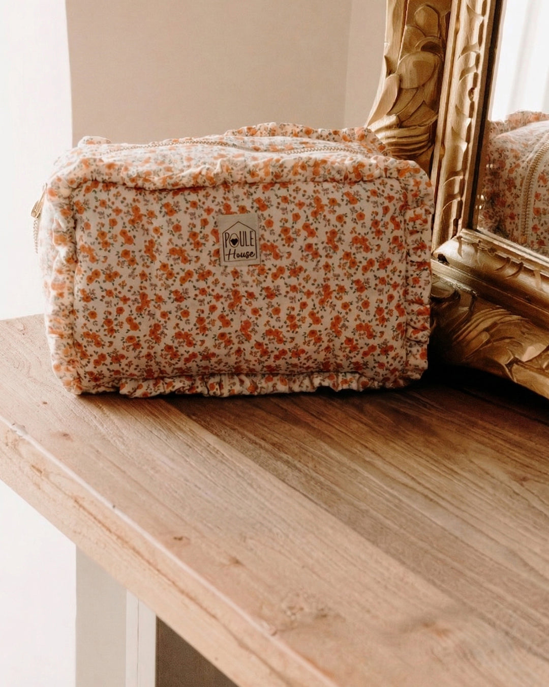 Lifestyle grande trousse de toilette à froufrou Marylou gaze liberty - Poule House