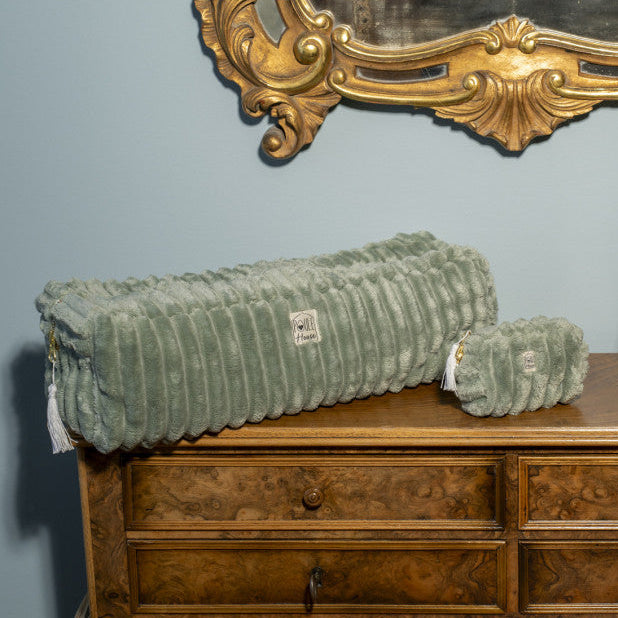 Manon : Maxi trousse de coiffure minky matelassé - sauge