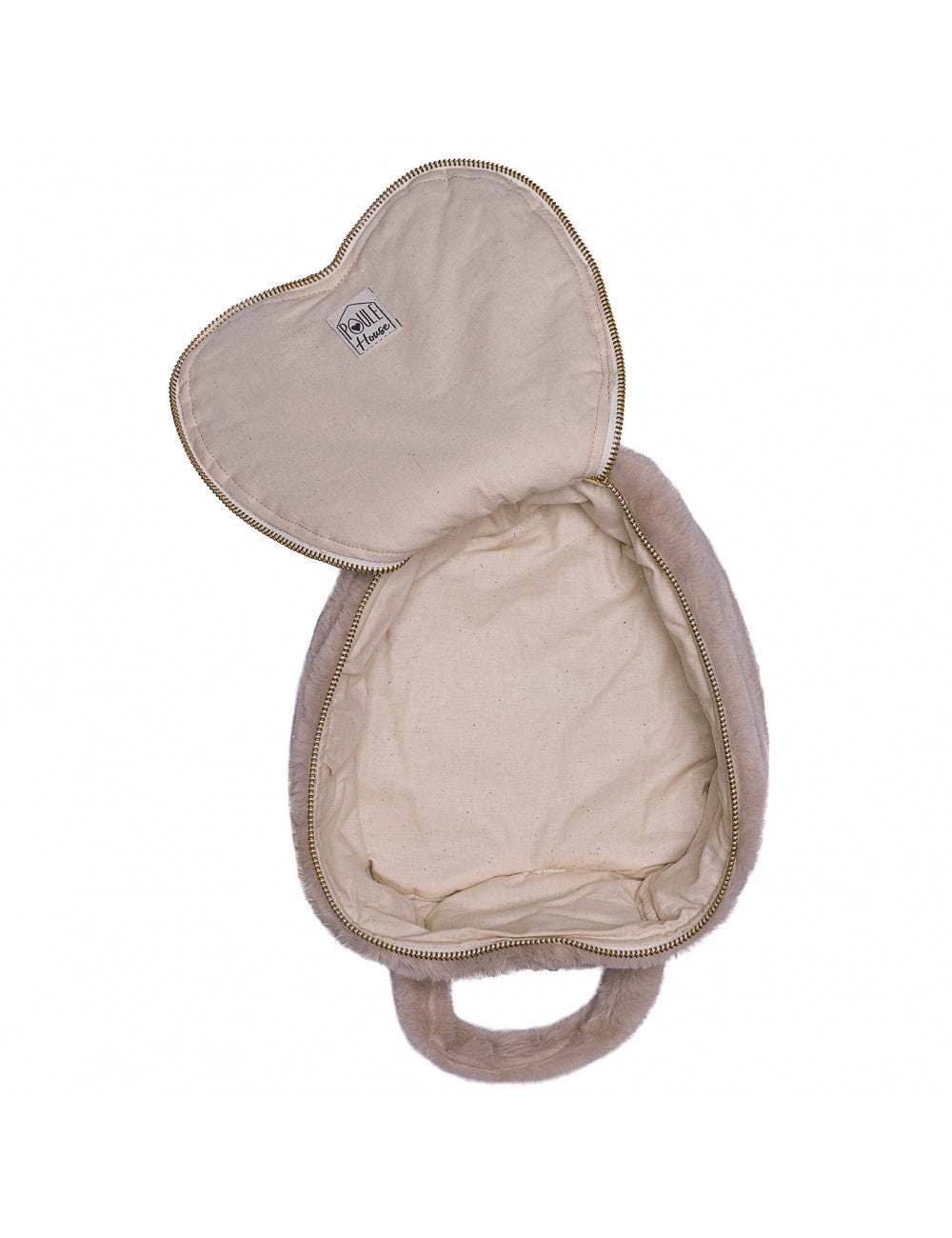 Valentina : Vanity cœur fausse fourrure - angora galet