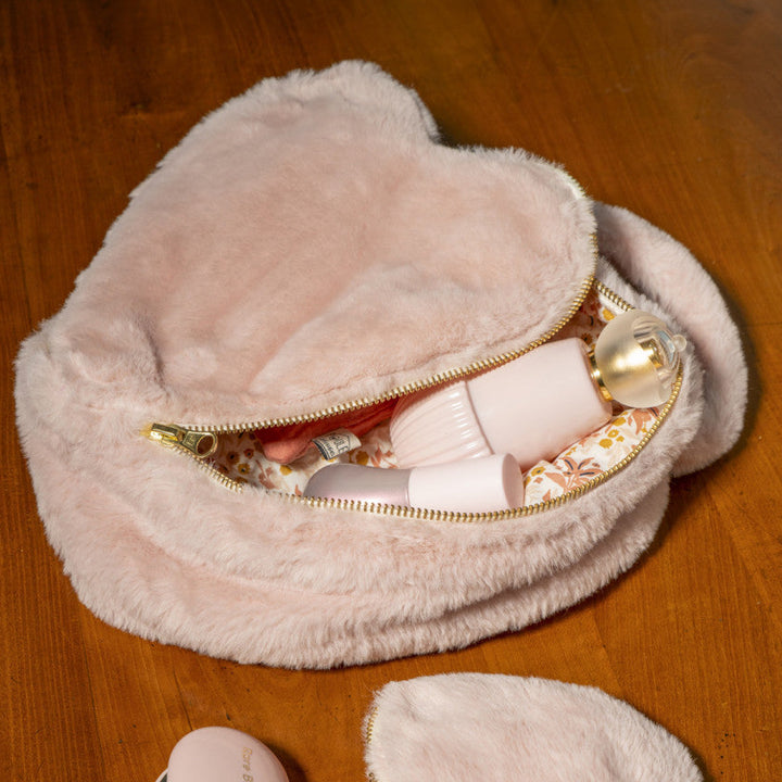 Valentina : Vanity cœur fausse fourrure - angora pétale