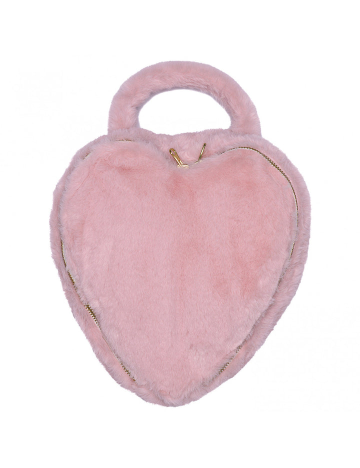 Valentina : Vanity cœur fausse fourrure - angora pétale