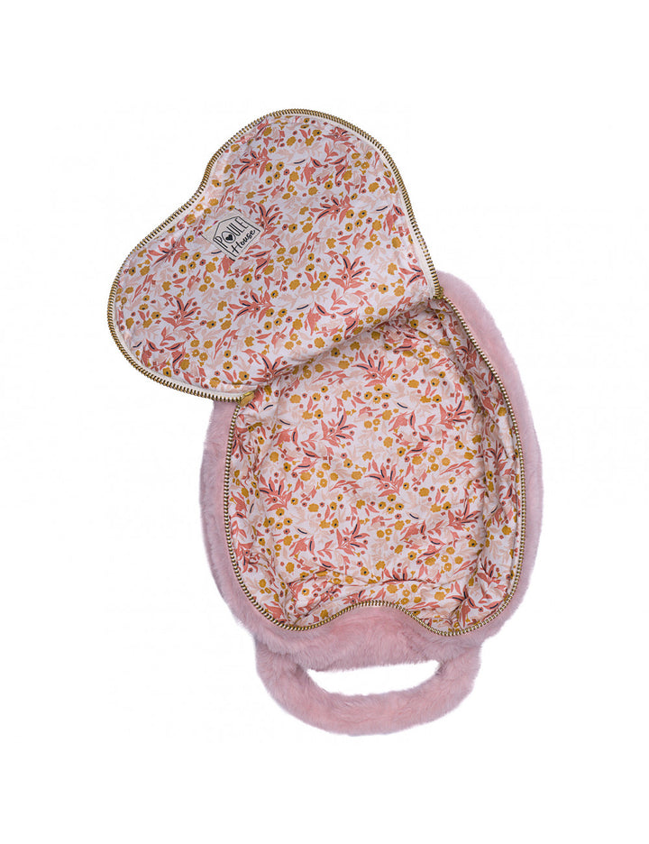 Valentina : Vanity cœur fausse fourrure - angora pétale